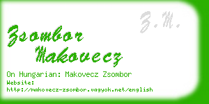 zsombor makovecz business card